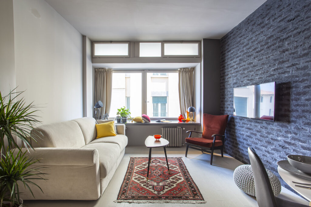 Grey loft nel centro storico di treviso, salotto